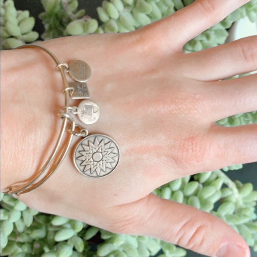 RARE Alex and Ani Starburst Gold Adjustable Bangle